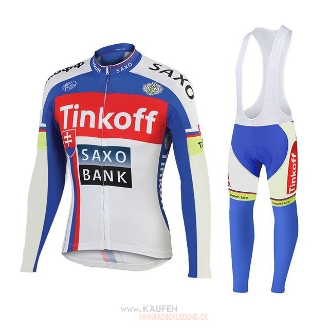 Tinkoff Saxo Bank Langarmtrikot 2018 und Lange Tragerhose Rot Blau